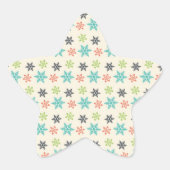 Kool Retro kerstfeestdagen — Snowflakes Ster Sticker (Voorkant)