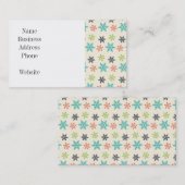 Kool Retro kerstfeestdagen — Snowflakes Visitekaartje (Voorkant / Achterkant)