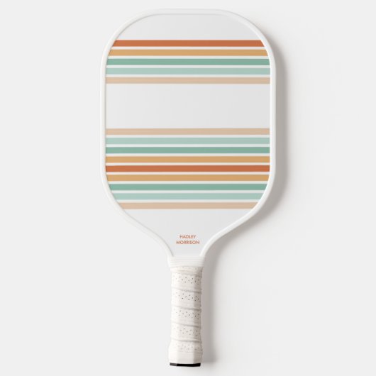 Kool Retro-kleuren Abstracte Arch Stripes Aangepas Pickleball Paddle (Achterkant)