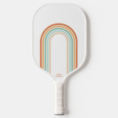 Kool Retro-kleuren Abstracte Arch Stripes Aangepas Pickleball Paddle (Voorkant)