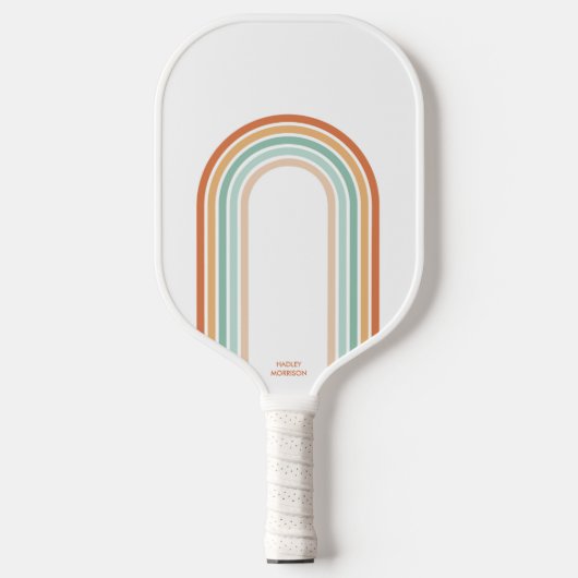 Kool Retro-kleuren Abstracte Arch Stripes Aangepas Pickleball Paddle (Voorkant)