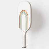 Kool Retro-kleuren Abstracte Arch Stripes Aangepas Pickleball Paddle (Links)