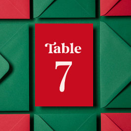 Kool Retro Minimalistisch Rood en Roze Tafel 7 Bru Kaart