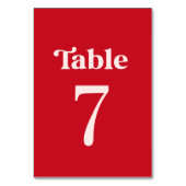 Kool Retro Minimalistisch Rood en Roze Tafel 7 Bru Kaart (Voorkant)