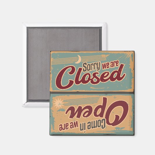 Kool Retro open gesloten Magneet (Voorkant / Achterkant)