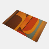 Kool Retro Oranje Midcentury Abstract Deurmat (Schuin)