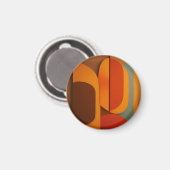 Kool Retro Oranje Midcentury Abstract  Magneet (Voorkant / Achterkant)