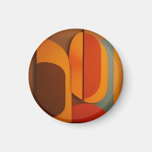 Kool Retro Oranje Midcentury Abstract  Magneet (Voorkant)