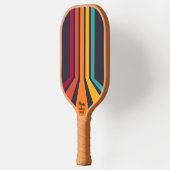 Kool Retro Perspectieflijnen Aangepaste tekstnaam Pickleball Paddle (Links)