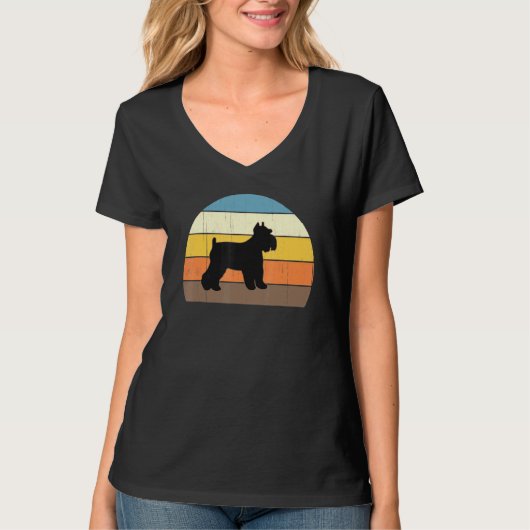 Kool Retro Sunset Miniatuur Schnauzers - Eigen T-shirt (Voorkant)