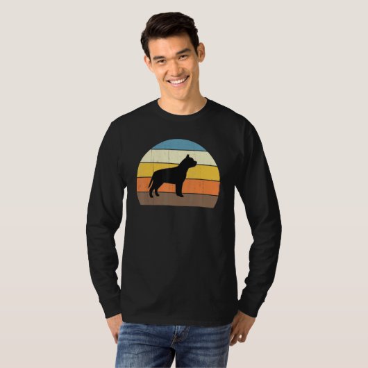 Kool Retro Sunset Pit Bulls - Great Pitbull Owner T-shirt (Voorkant volledig)