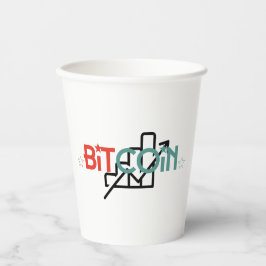 "Kool Rode Groene Bitcoin Stiermarkt Ontwerp" Papieren Bekers