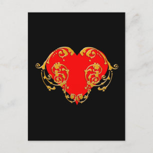 Kool romantisch Valentijnsrood Goth-hart    Briefkaart