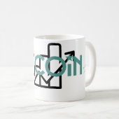 "Kool Rood Groen Bitcoin Stiermarkt Design" Koffiemok (Voorkant rechts)
