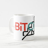 "Kool Rood Groen Bitcoin Stiermarkt Design" Koffiemok (Voorkant links)