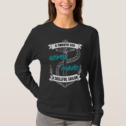 Kool Sailor Slogan Skillful Sailor Boat T-shirt (Voorkant)
