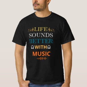 Kool Sans Serif Cute Muziekt-Shirt concertavond T-shirt