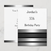 Kool Silver Stripes White, 30e verjaardag Kaart (Voorkant / Achterkant)