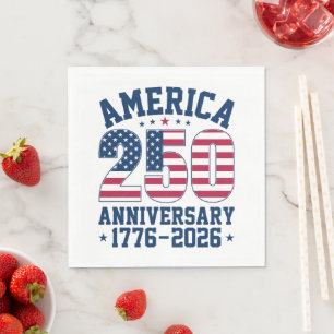 Kool Simpel Amerika 250 Verjaardag Rood en Blauw Servet