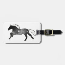 Kool Simple Horse Black en White Nebula Galaxy