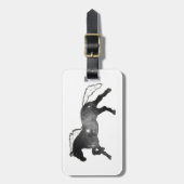 Kool Simple Horse Black en White Nebula Galaxy Bagagelabel (Voorkant verticaal)