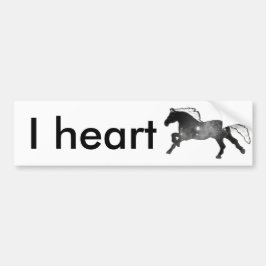 Kool Simple Horse Black en White Nebula Galaxy Bumpersticker
