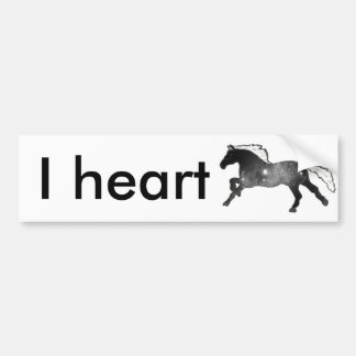 Kool Simple Horse Black en White Nebula Galaxy Bumpersticker