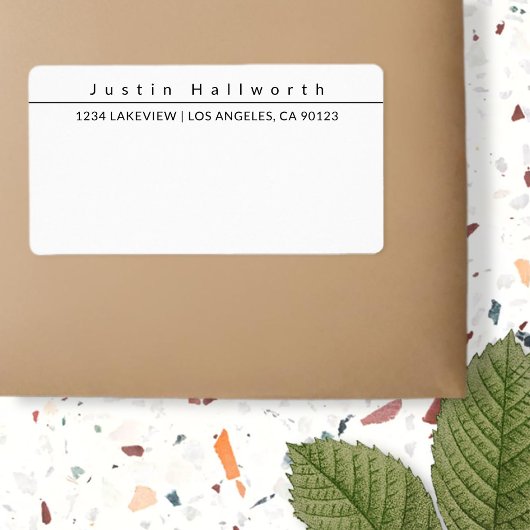 Kool Simple Plain Minimalistisch zwart-wit Etiket