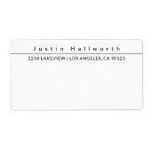 Kool Simple Plain Minimalistisch zwart-wit Etiket (Voorkant)