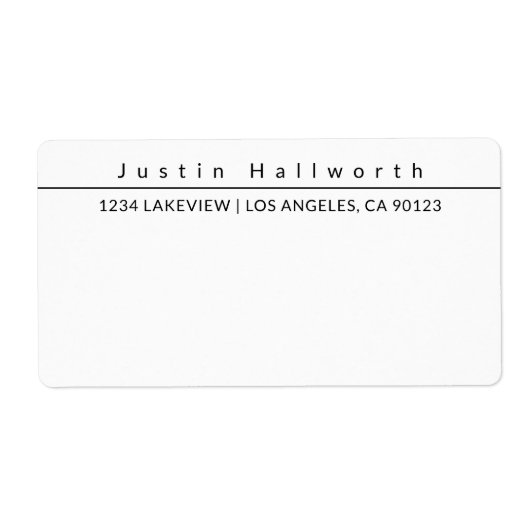 Kool Simple Plain Minimalistisch zwart-wit Etiket (Voorkant)