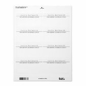 Kool Simple Plain Minimalistisch zwart-wit Etiket (Full Sheet)