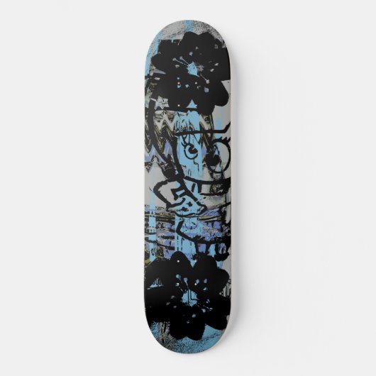 Kool skateboard met donkergrijze grafische kaart (Voorkant)