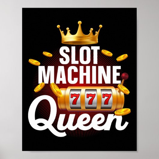 Kool Slot Machine Queen Art for Women Girls Casino Poster (Voorkant)