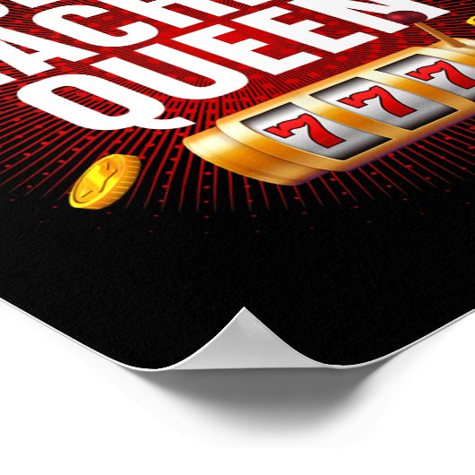 Kool Slot Machine Queen Art for Women Girls Casino Poster (Hoek)