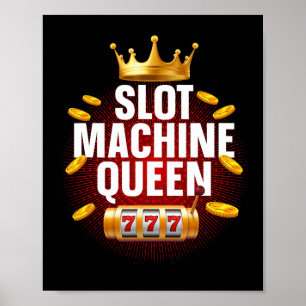 Kool Slot Machine Queen Art for Women Girls Casino Poster