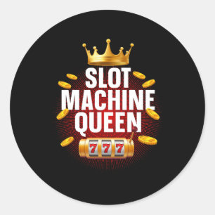 Kool Slot Machine Queen Art for Women Girls Casino Ronde Sticker