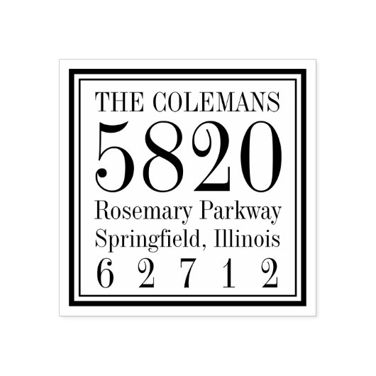 Kool Square Personalized Wood Stamp Rubberstempel (Afrduk)