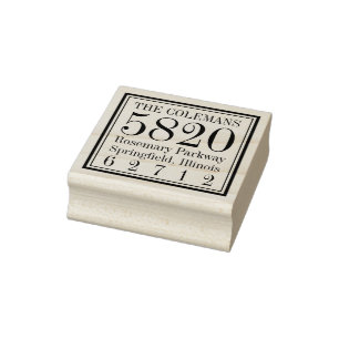Kool Square Personalized Wood Stamp Rubberstempel