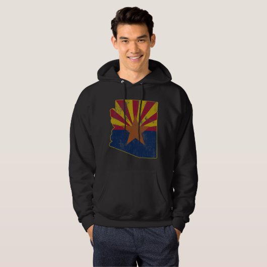 Kool State of Arizona Flag Outline Hoodie (Voorkant volledig)