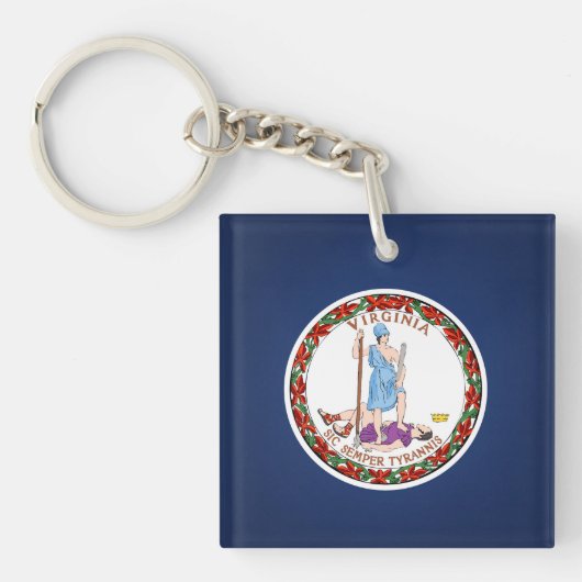 Kool State of Virginia Flag Sleutelhanger (voorkant)