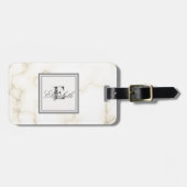Kool Stone Marble Texture, monogram-persoonlijk Bagagelabel (Voorkant horizontaal)