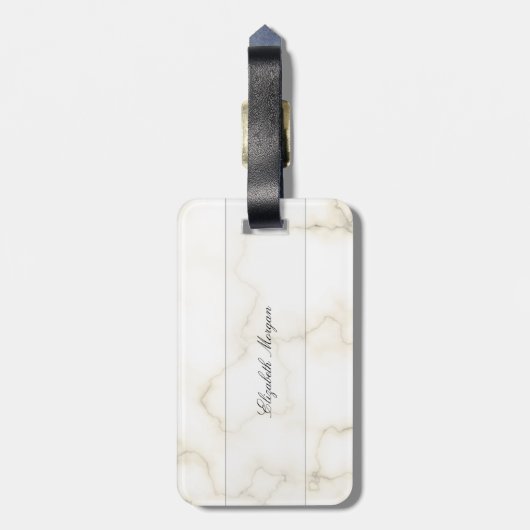 Kool Stone Marble Texture, monogram-persoonlijk Bagagelabel (Achterkant verticaal)