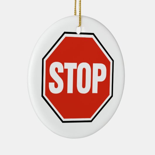 Kool STOP-teken Keramisch Ornament (Rechts)