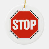 Kool STOP-teken Keramisch Ornament (Voorkant)