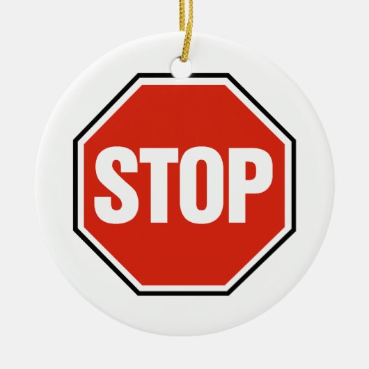 Kool STOP-teken Keramisch Ornament (Voorkant)