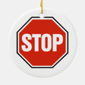 Kool STOP-teken Keramisch Ornament (Achterkant)
