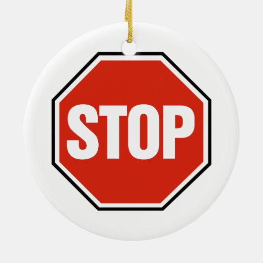 Kool STOP-teken Keramisch Ornament (Achterkant)