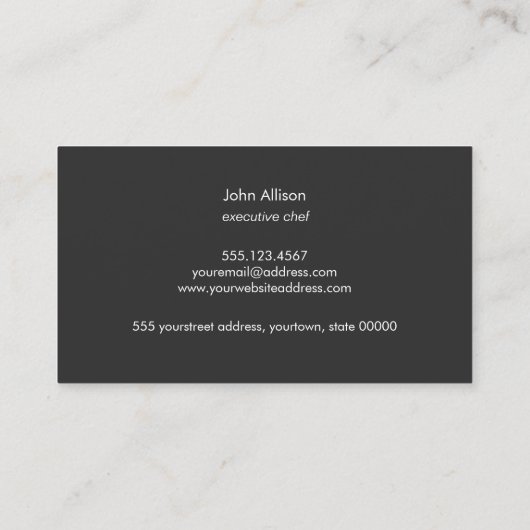 Kool Subway Tile Personal Chef and Catering Visitekaartje (Achterkant)
