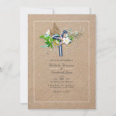 Kool Summer QR Code RSVP Beach Weddenschap Kaart (Voorkant)