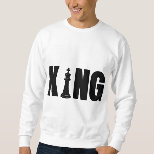 Kool Sweatshirt met Schaak Koning (Voorkant)